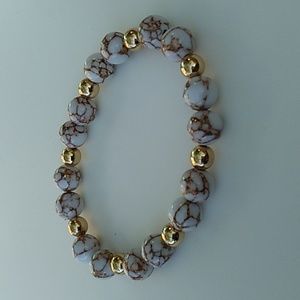 Golden Turquoise Agate stretch bracelet.
